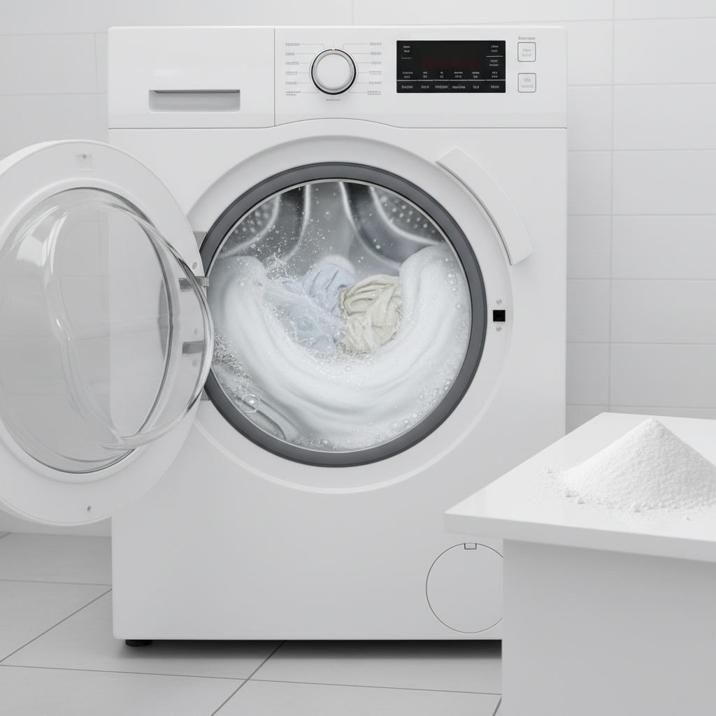 add a generate washing maching with detergent powder white colour