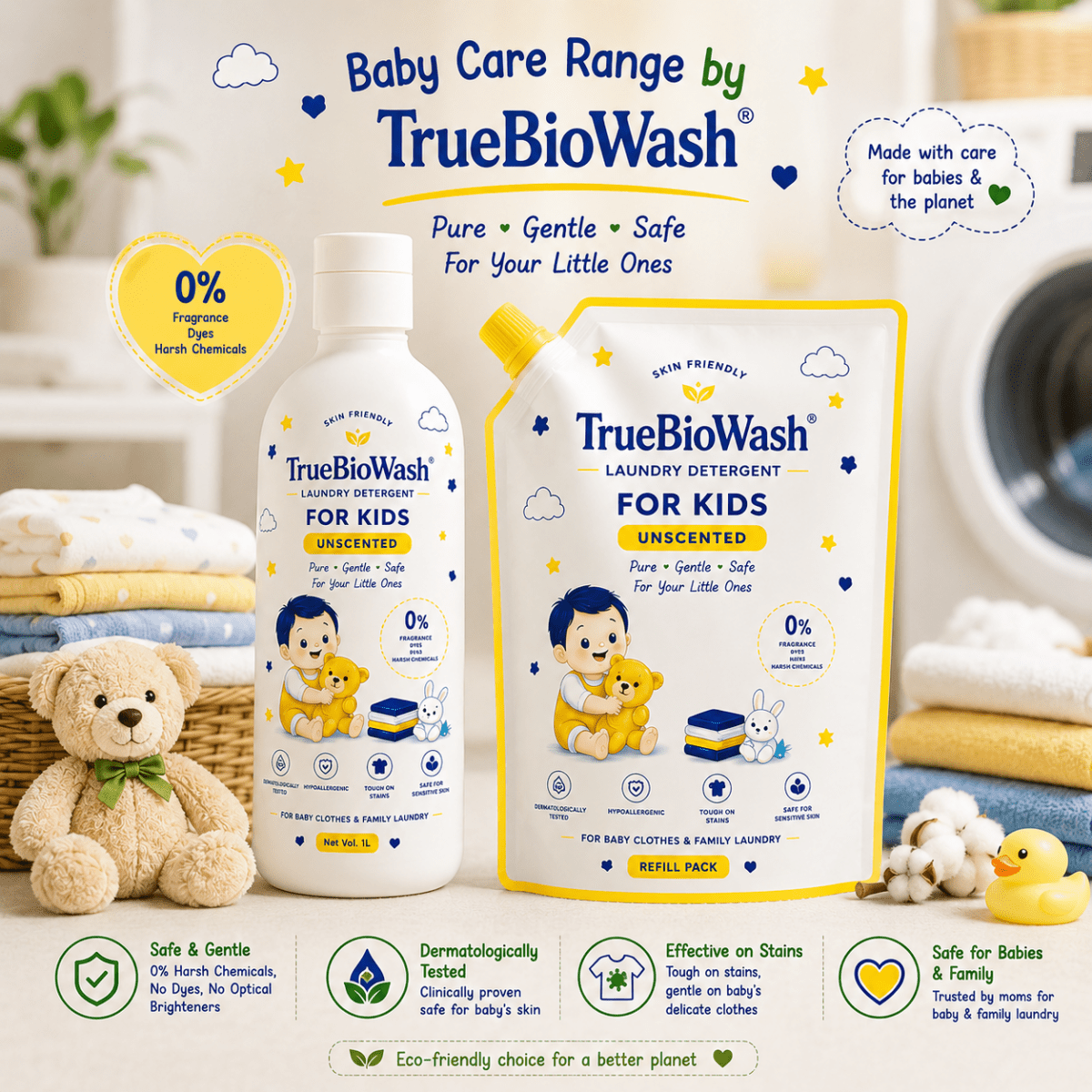 Unscented Baby Liquid Detergent Refill - TrueBioWash