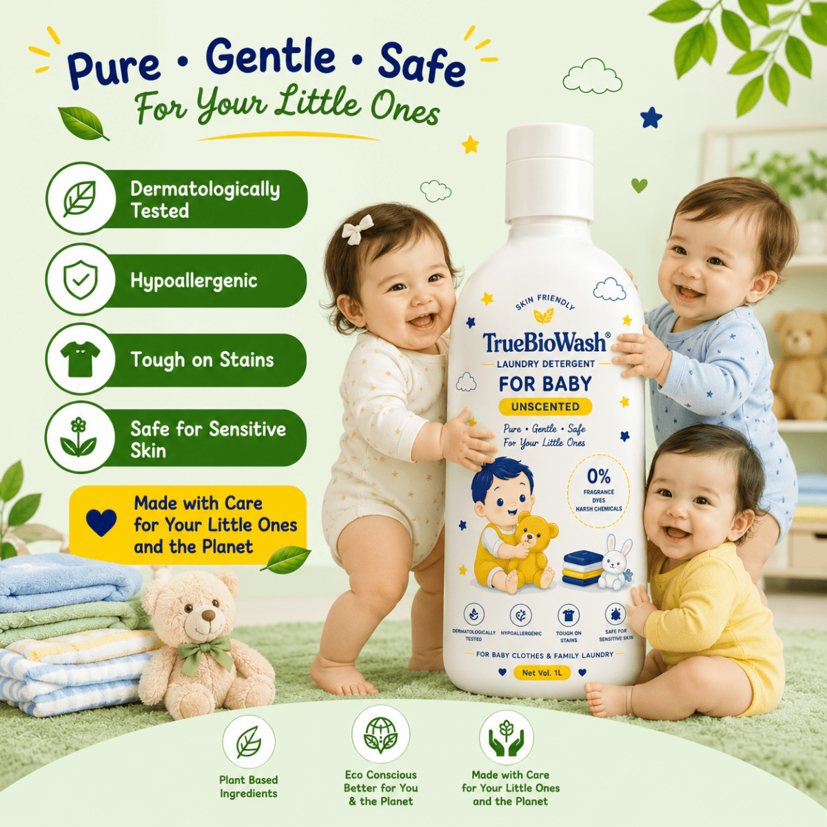 Unscented Baby Liquid Detergent - TrueBioWash